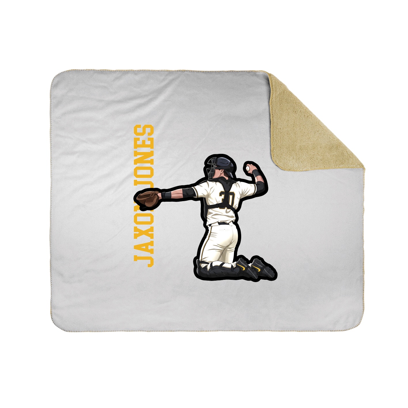 Throw Blanket — Name Vertical in White