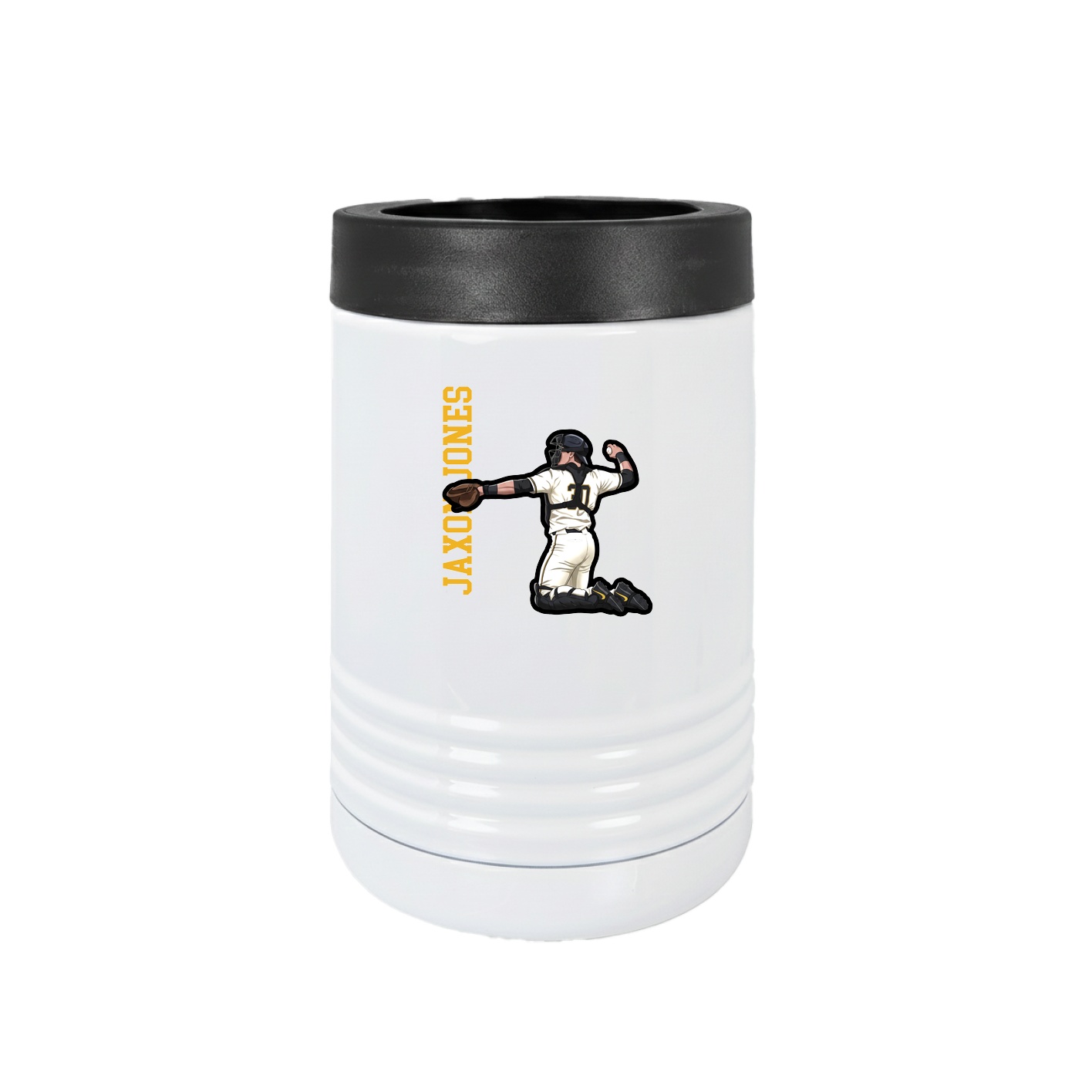 Beverage Holder — Name Vertical in White