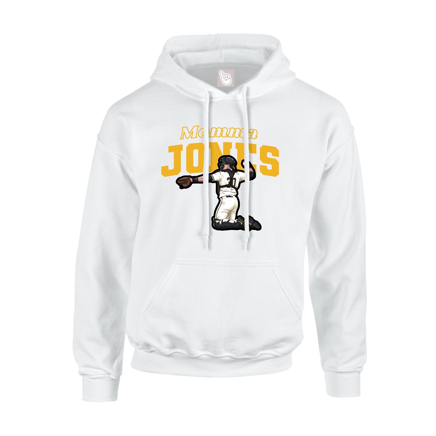 Youth Hoodie — Mothers Day Block in White