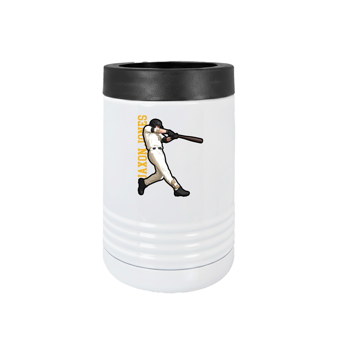 Beverage Holder — Name Vertical in White
