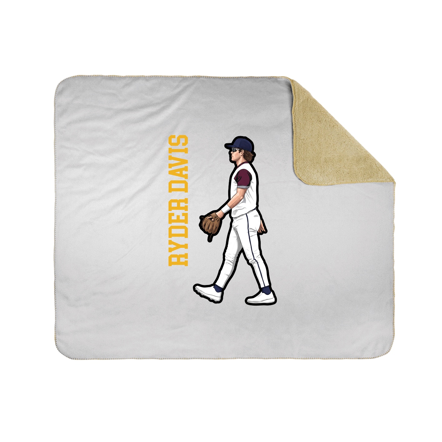 Throw Blanket — Name Vertical in White