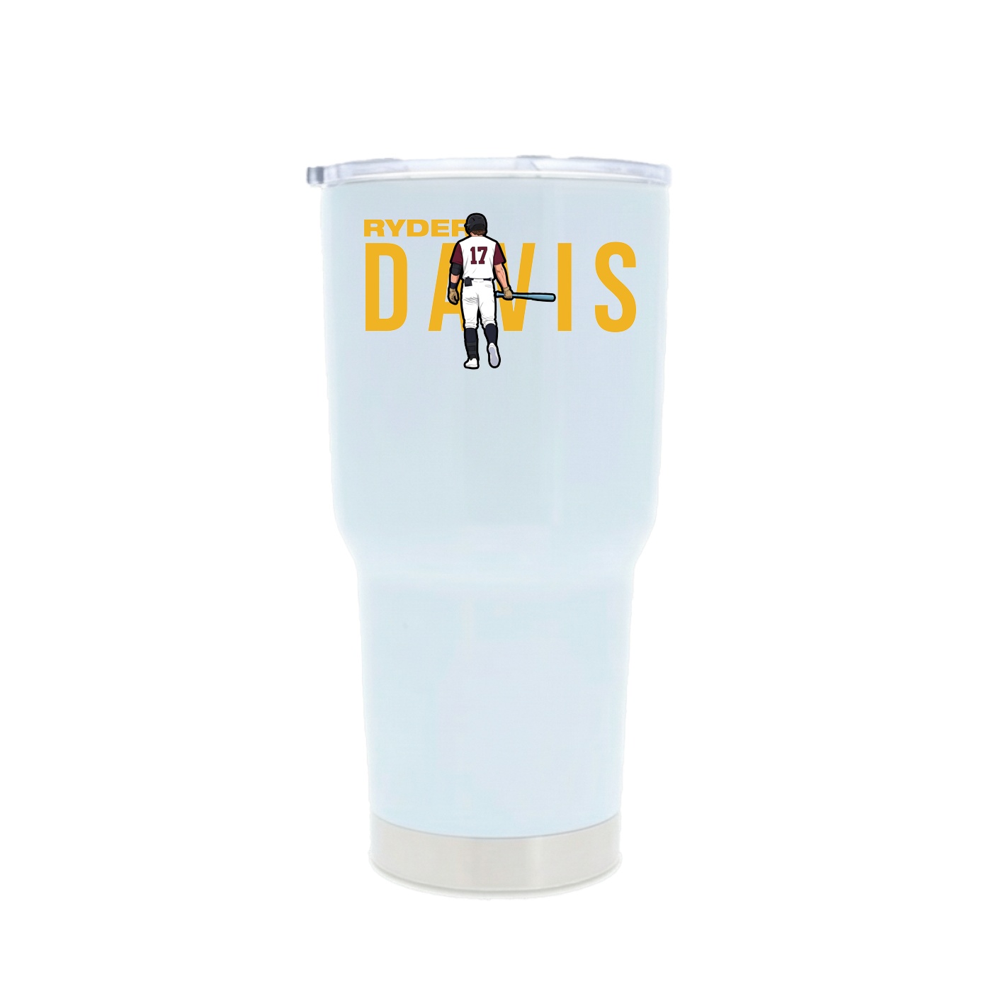 30oz Stainless Steel Tumbler — Player Name in White