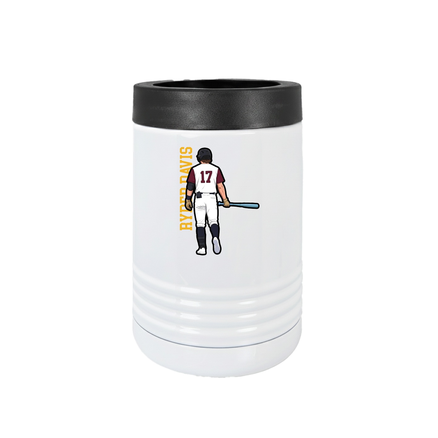 Beverage Holder — Name Vertical in White