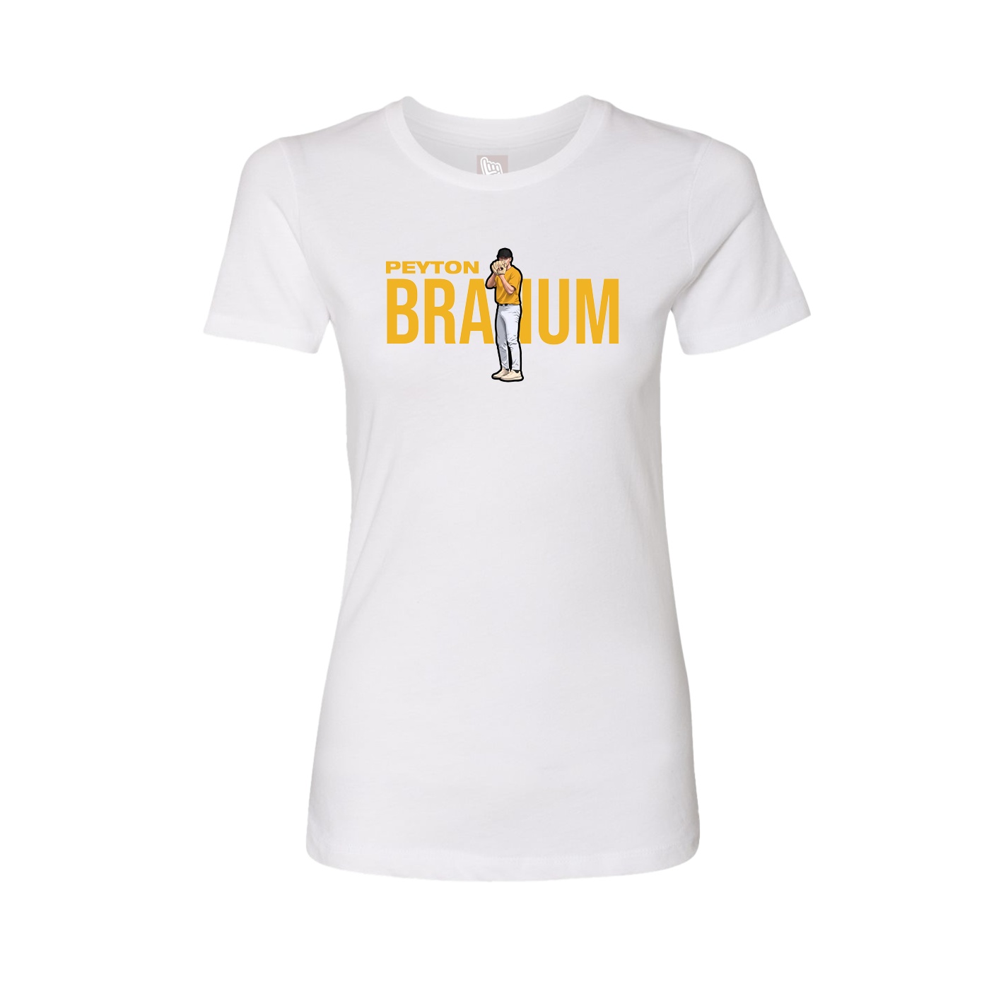 Fitted Women's Tee — Player Name in White
