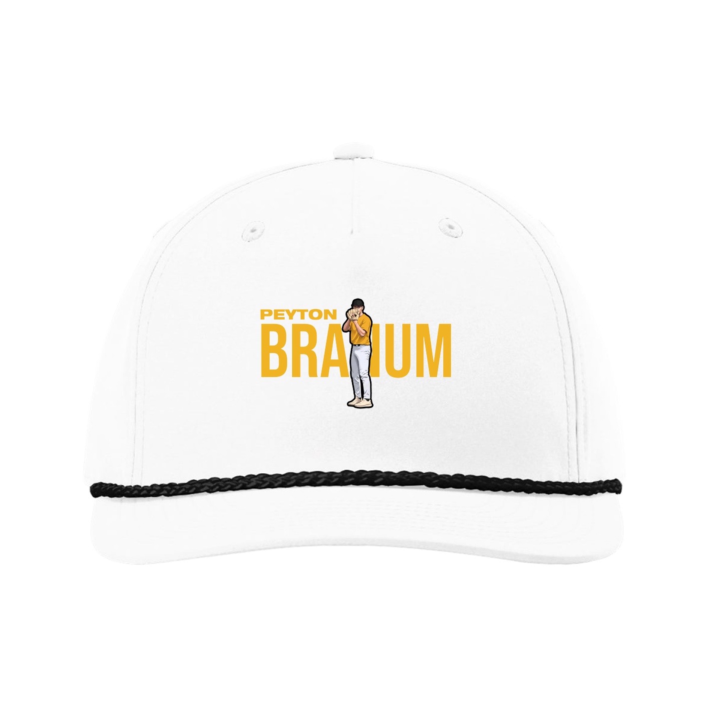 Five-Panel Classic Rope Cap — Player Name in White