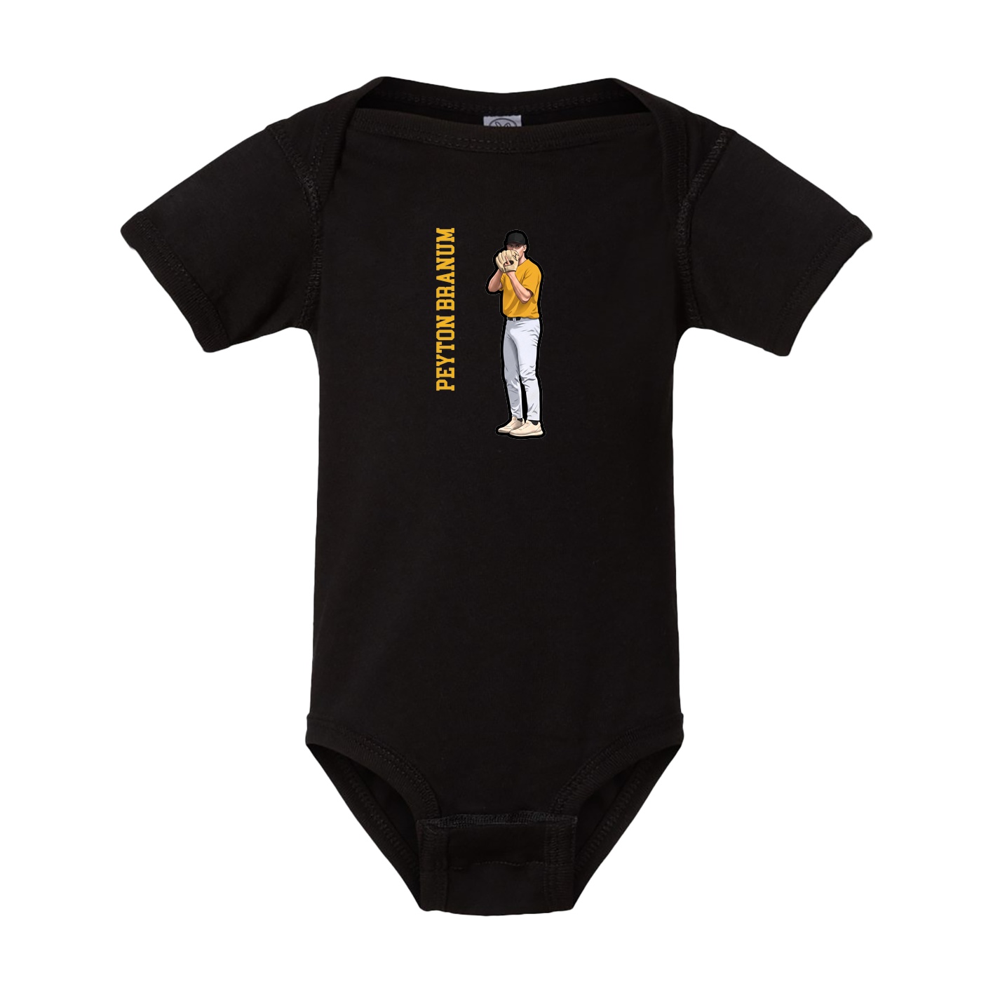 Baby Onesie — Name Vertical in Black