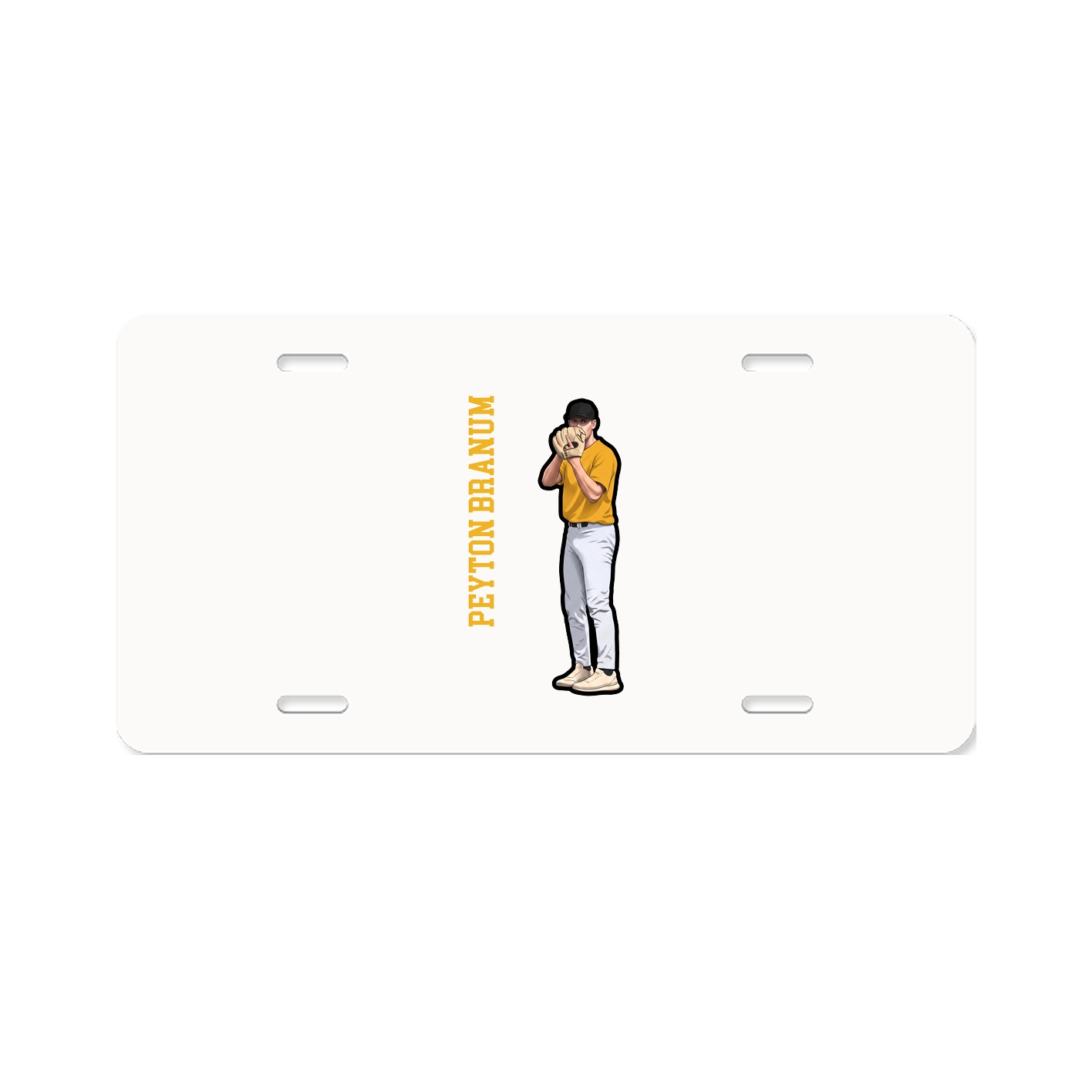 License Plate — Name Vertical in Classic