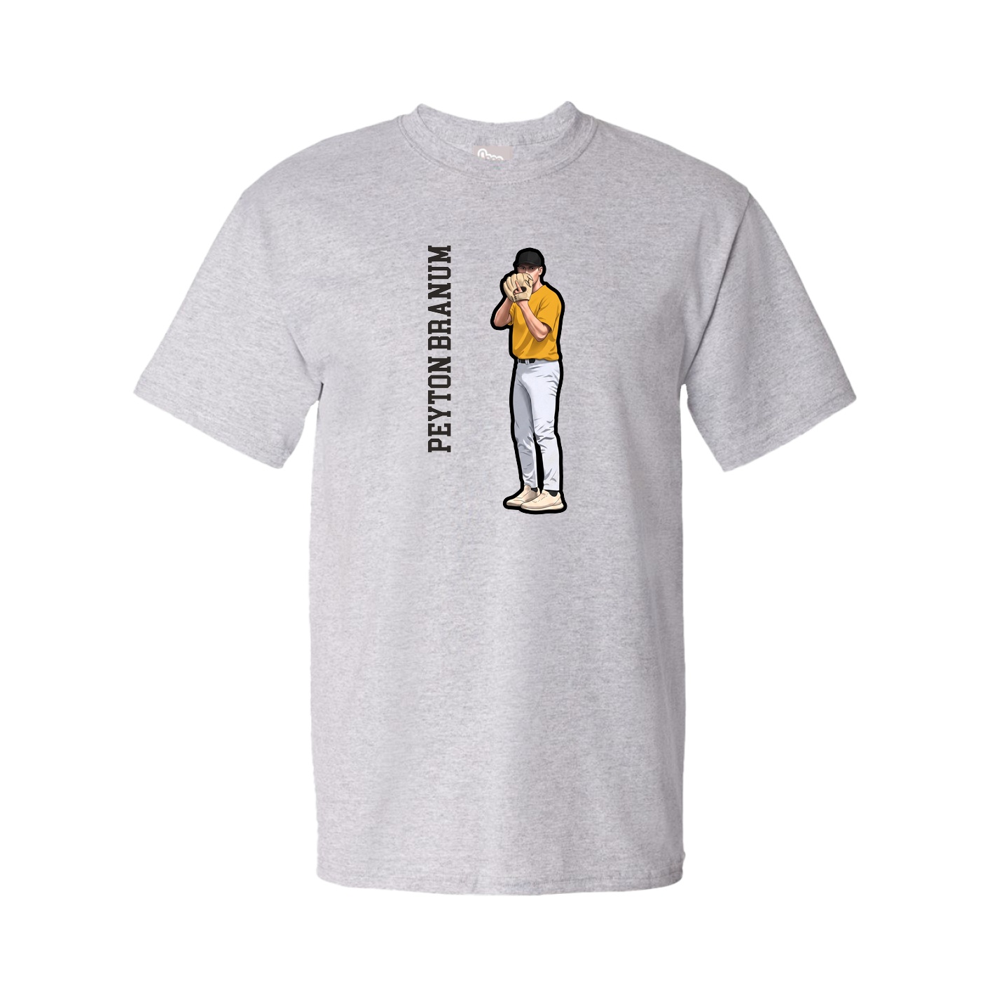 Youth Tee — Name Vertical in Grey