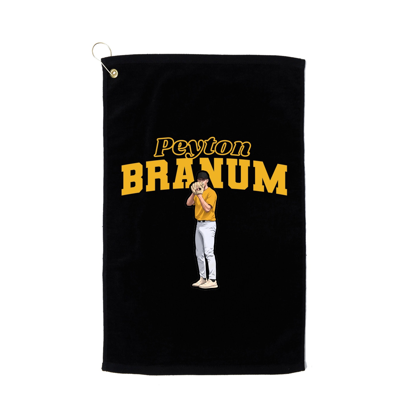 Golf Towel — Name Arch in Black