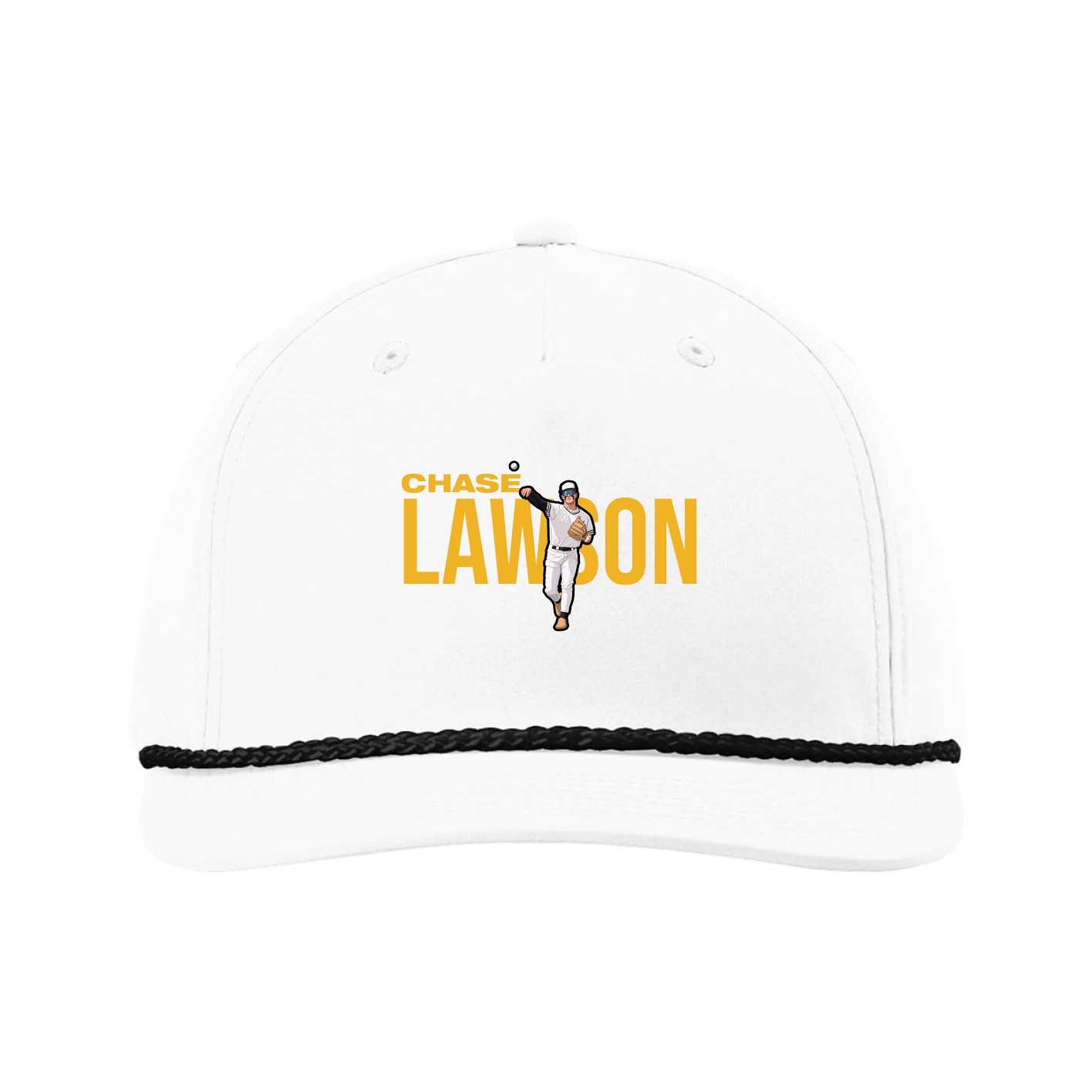 Five-Panel Classic Rope Cap — Player Name in White