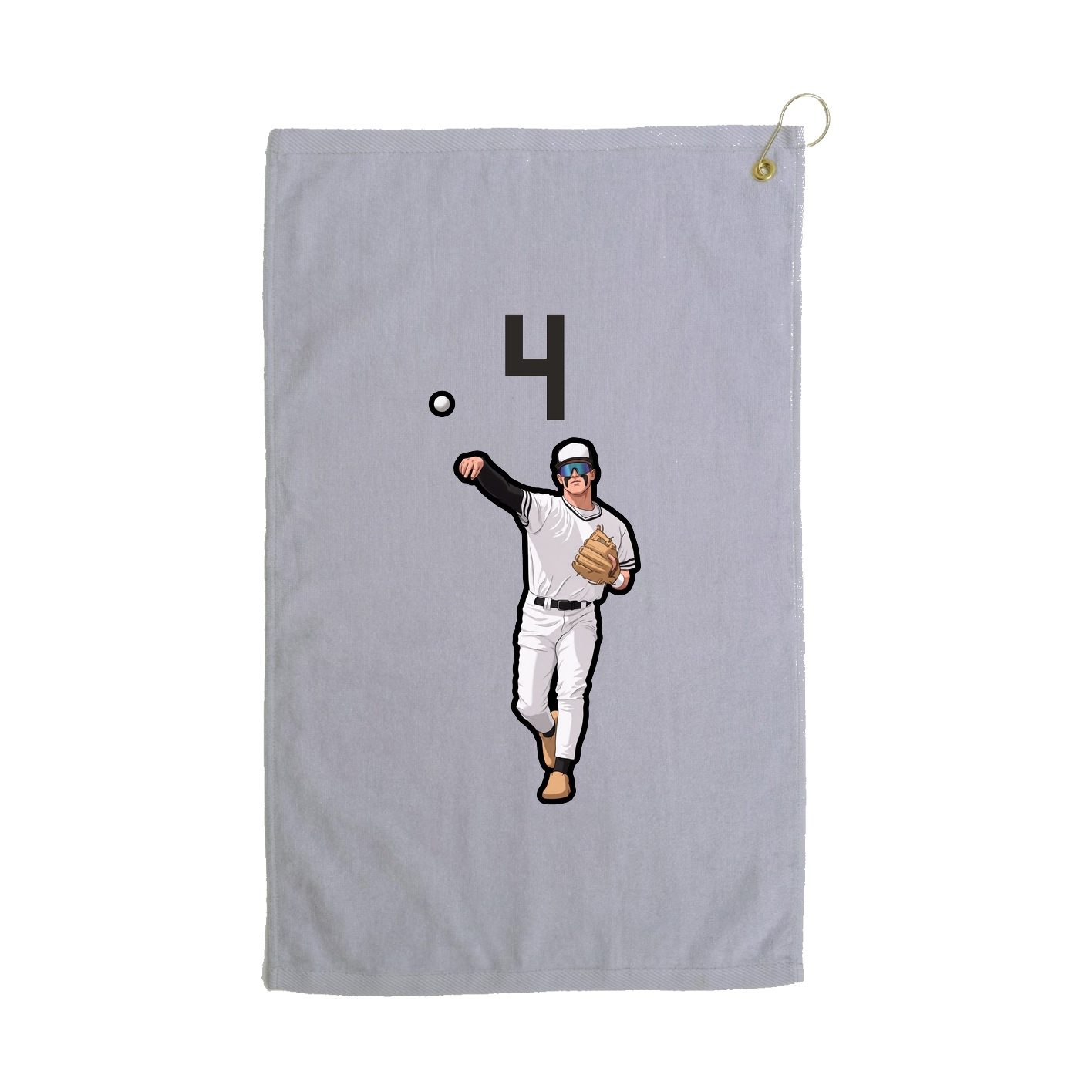 Golf Towel — Number Top in Grey