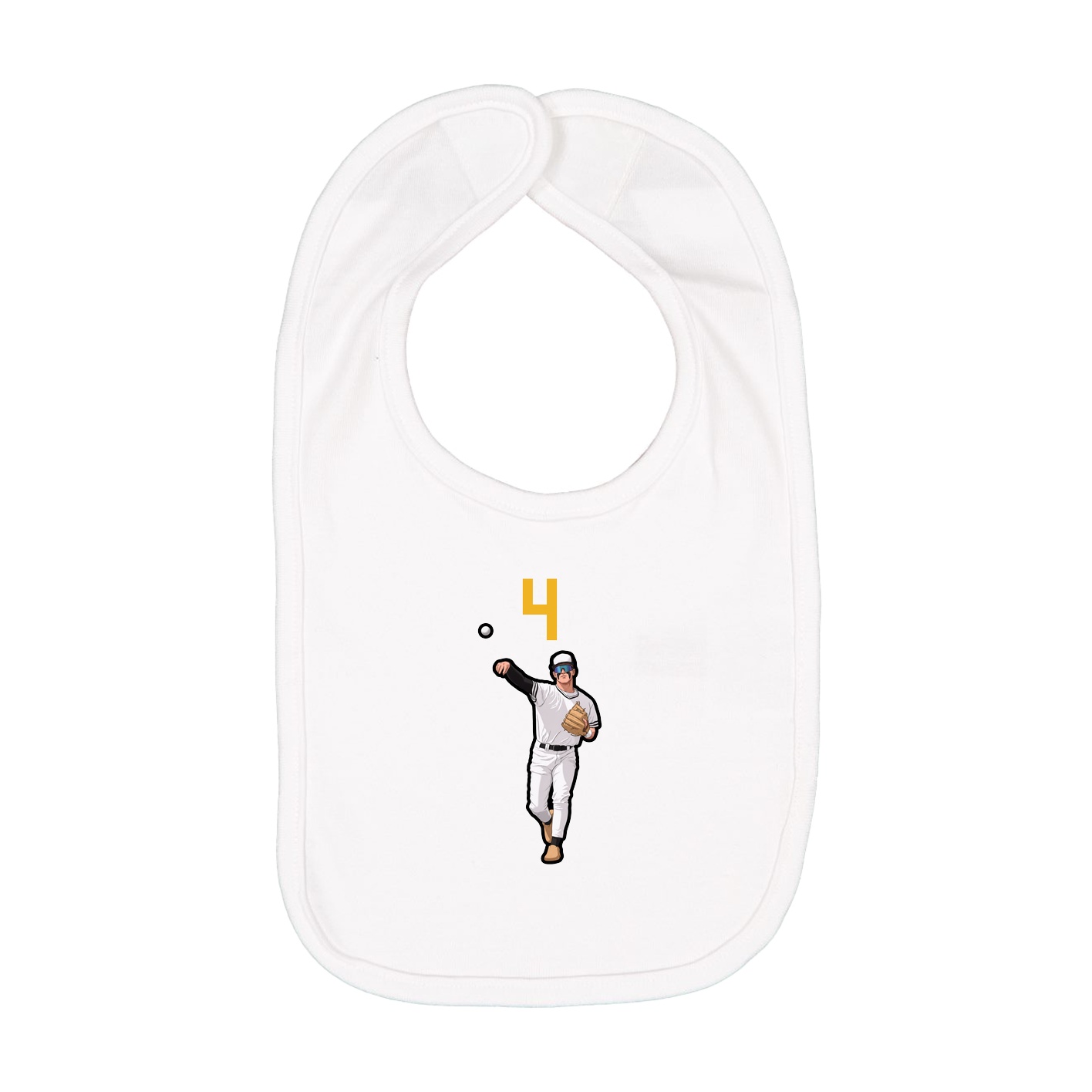Infant Bib — Number Top in White