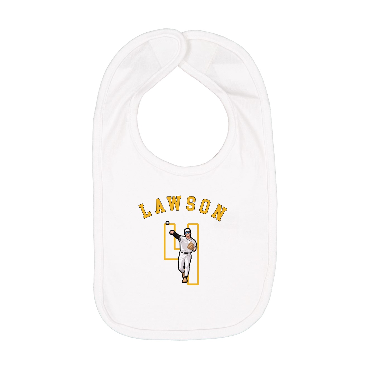 Infant Bib — Shirsey Arch in White