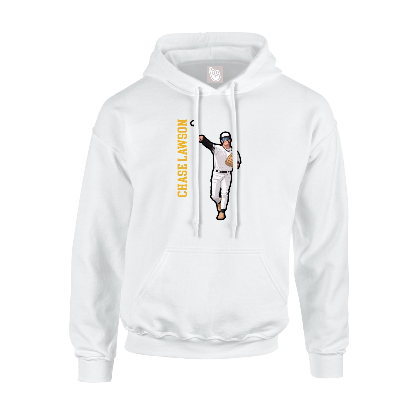 Youth Hoodie — Name Vertical in White