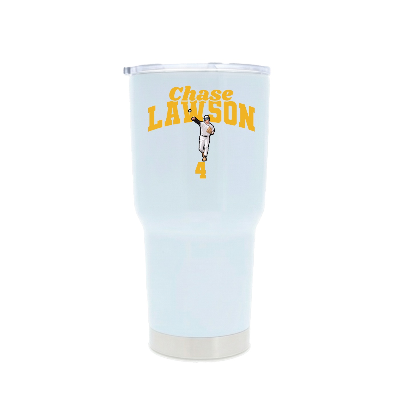 30oz Stainless Steel Tumbler — Signature Arch in White