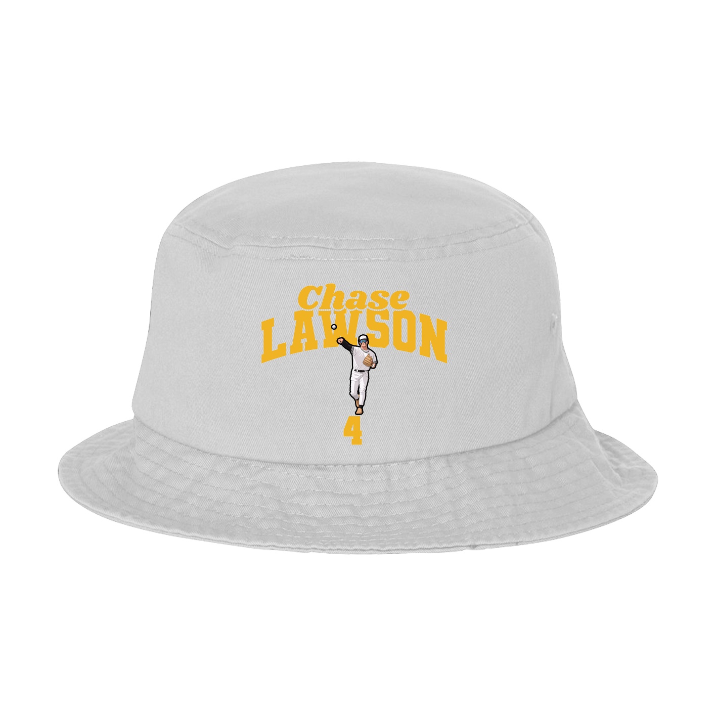 Bucket Cap — Signature Arch in White