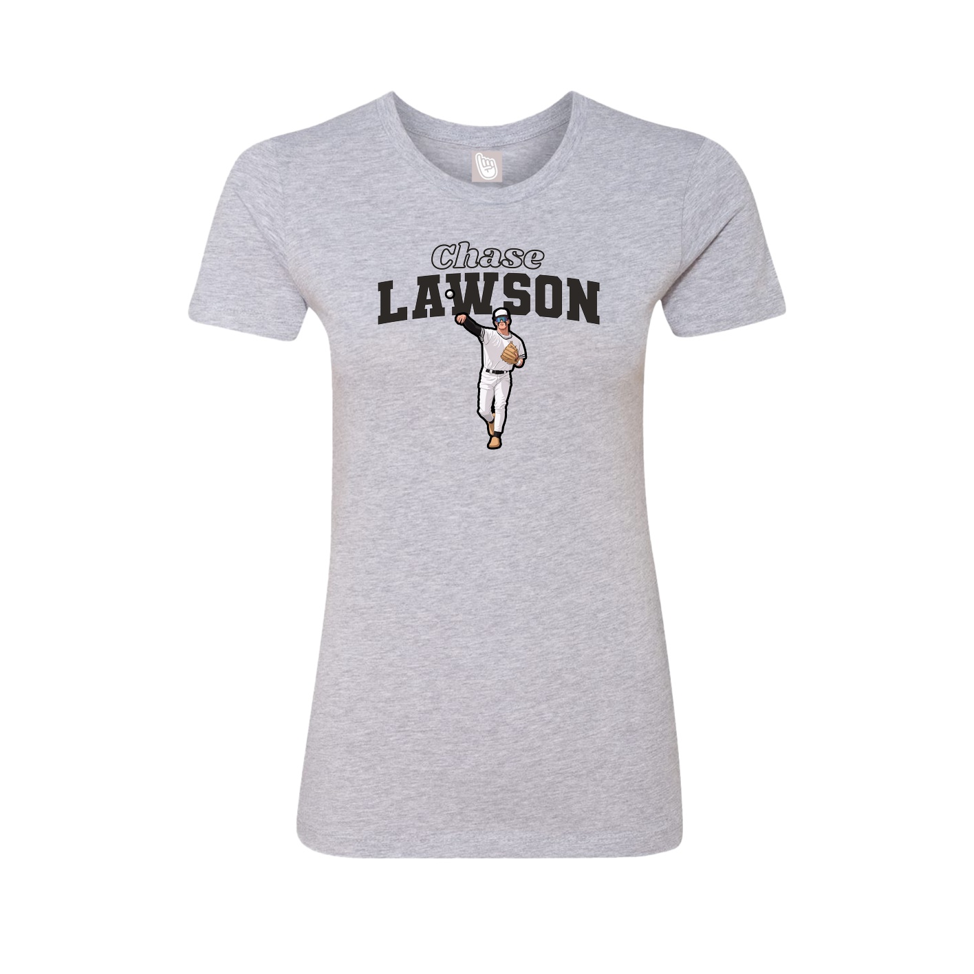 Fitted Women's Tee — Name Arch in Grey