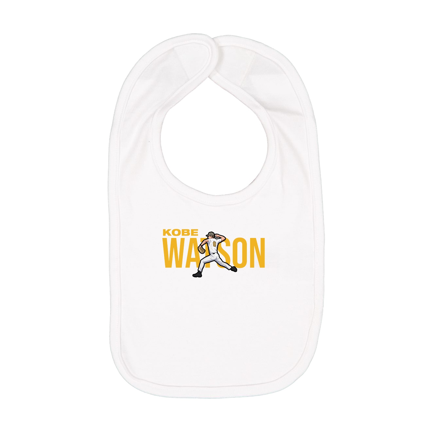 Infant Bib — Player Name in White