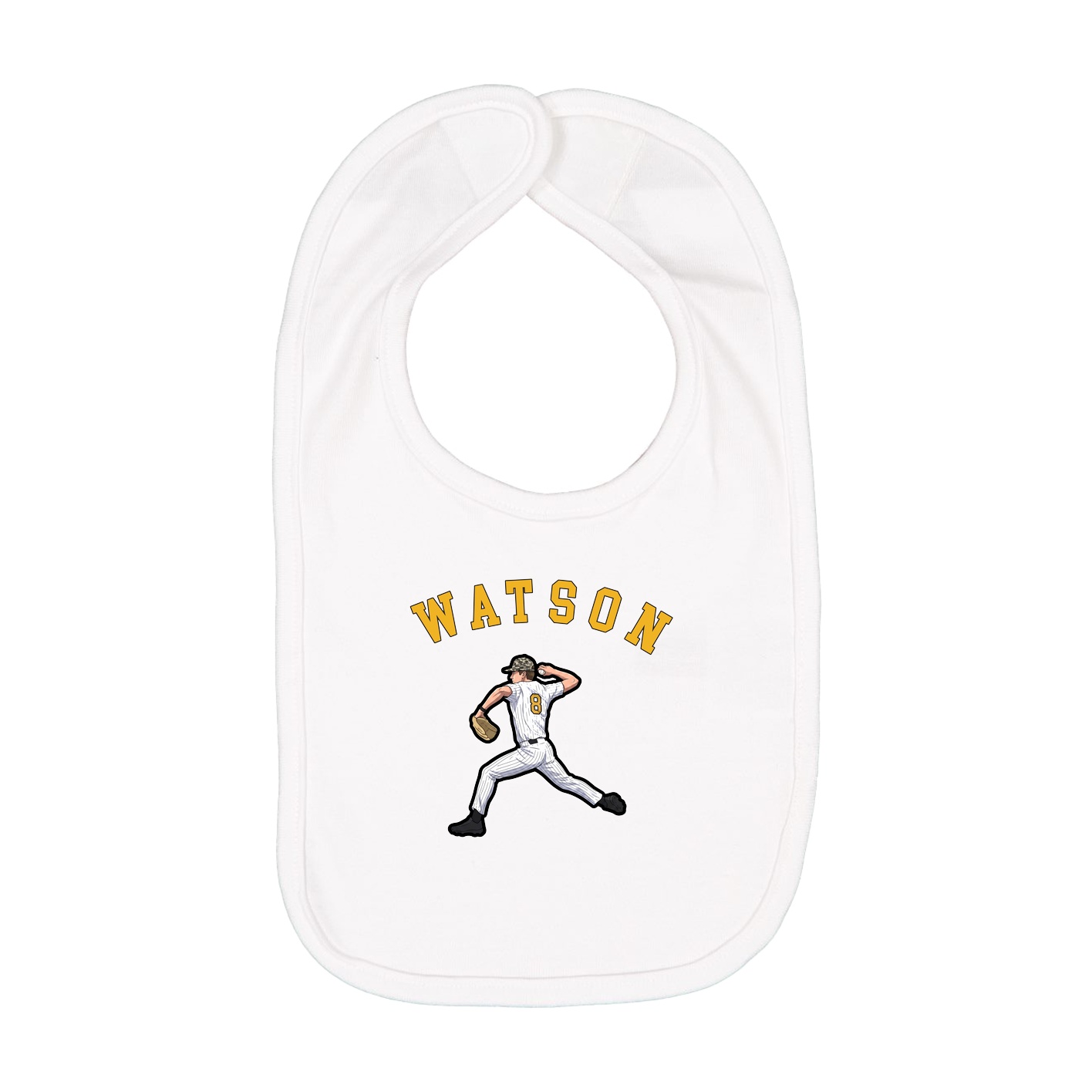 Infant Bib — Shirsey Arch in White