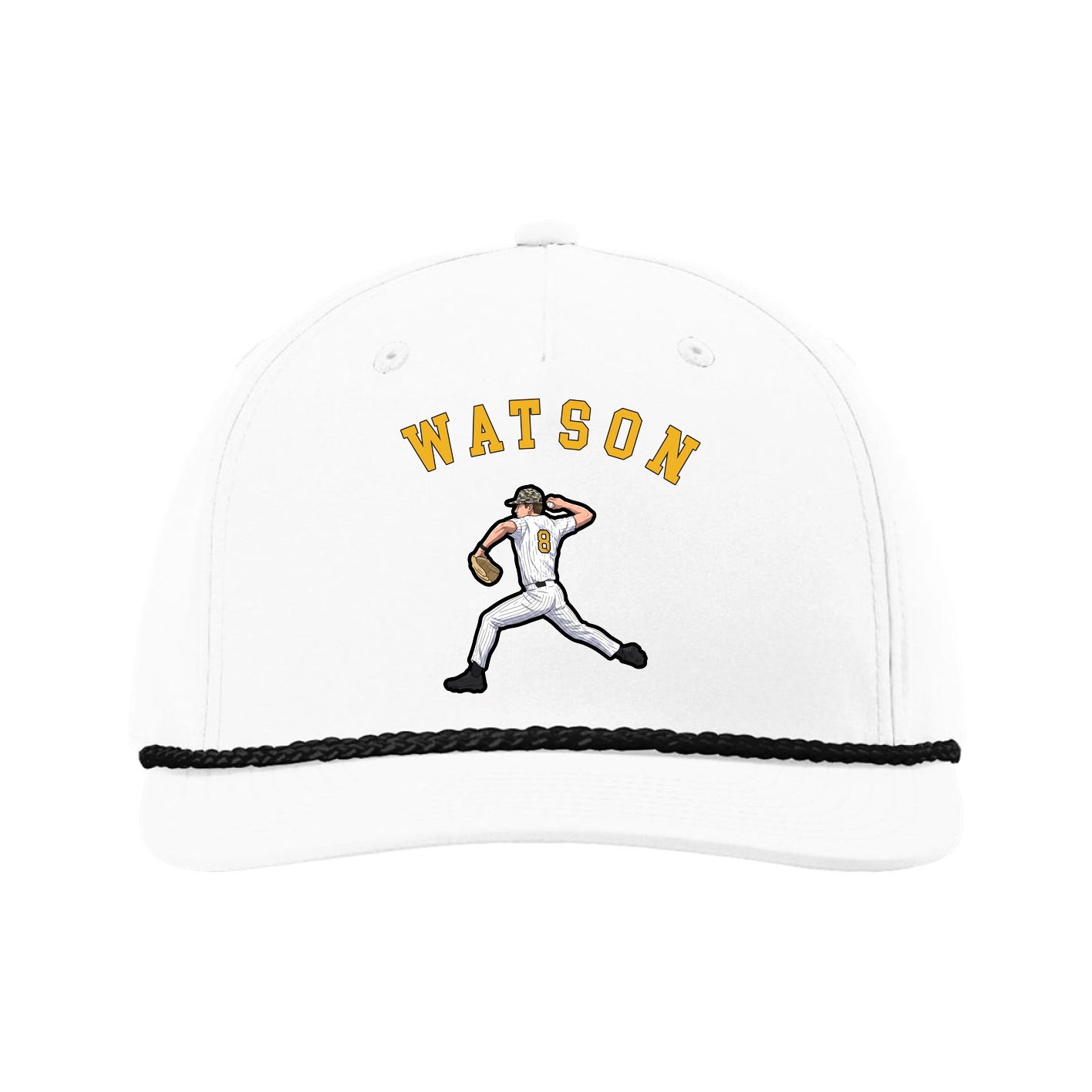 Five-Panel Classic Rope Cap — Shirsey Arch in White