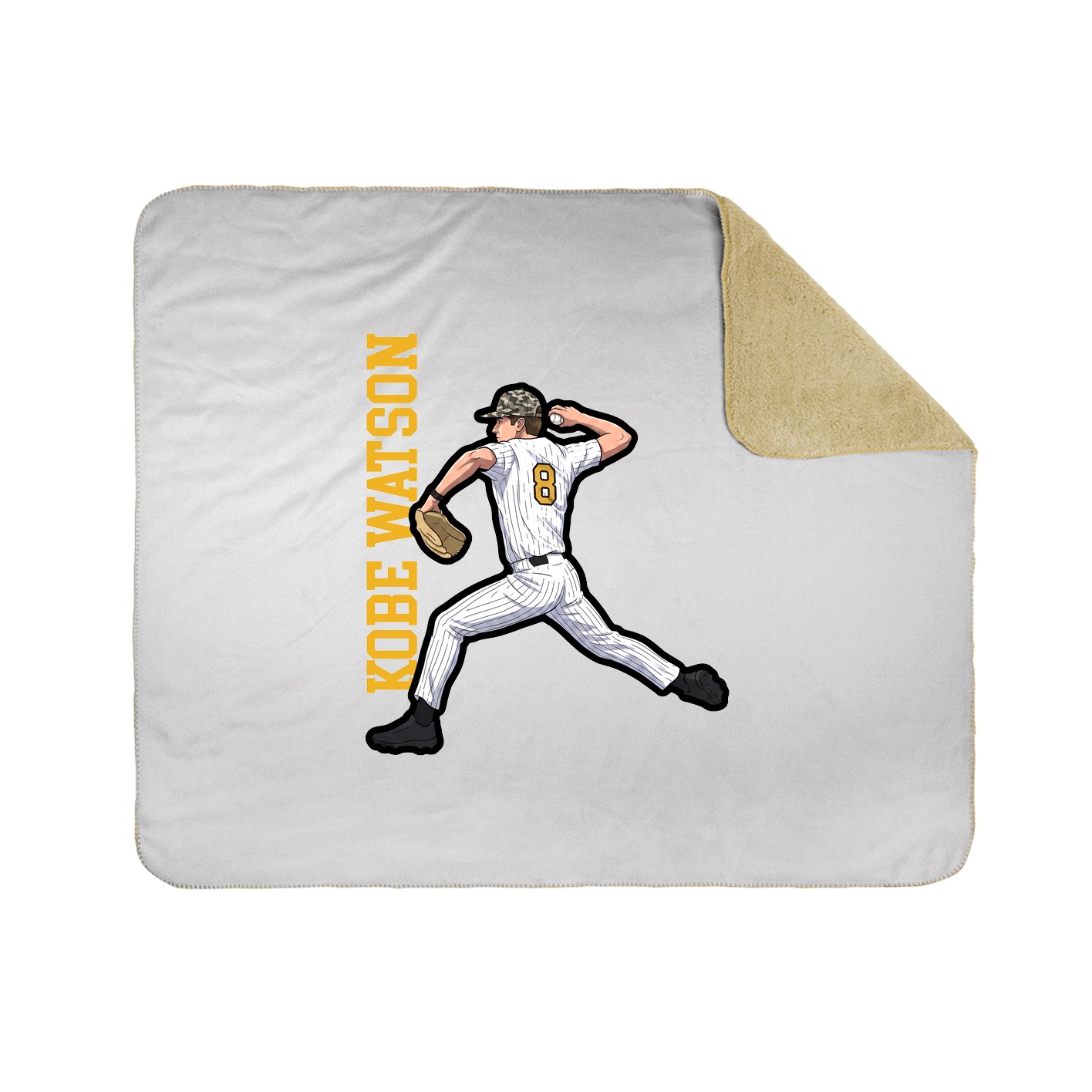 Throw Blanket — Name Vertical in White
