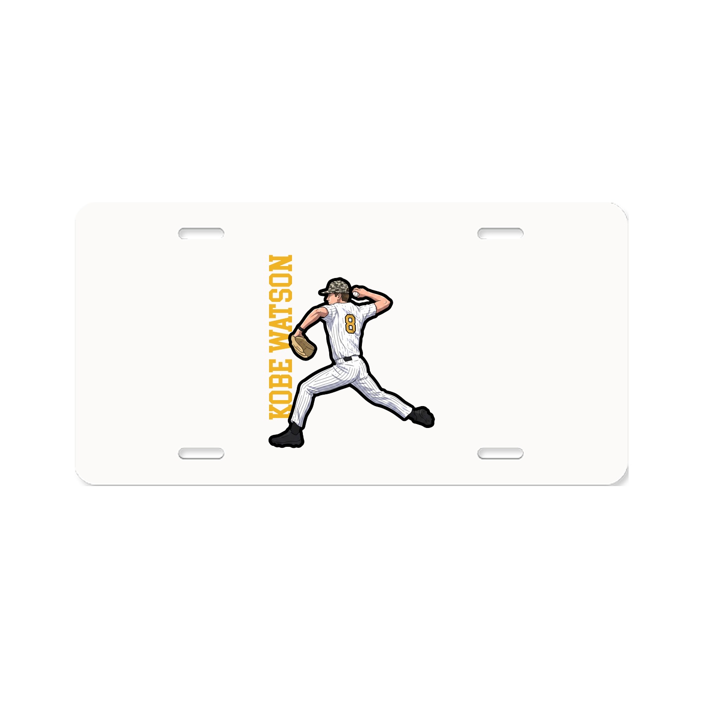 License Plate — Name Vertical in Classic