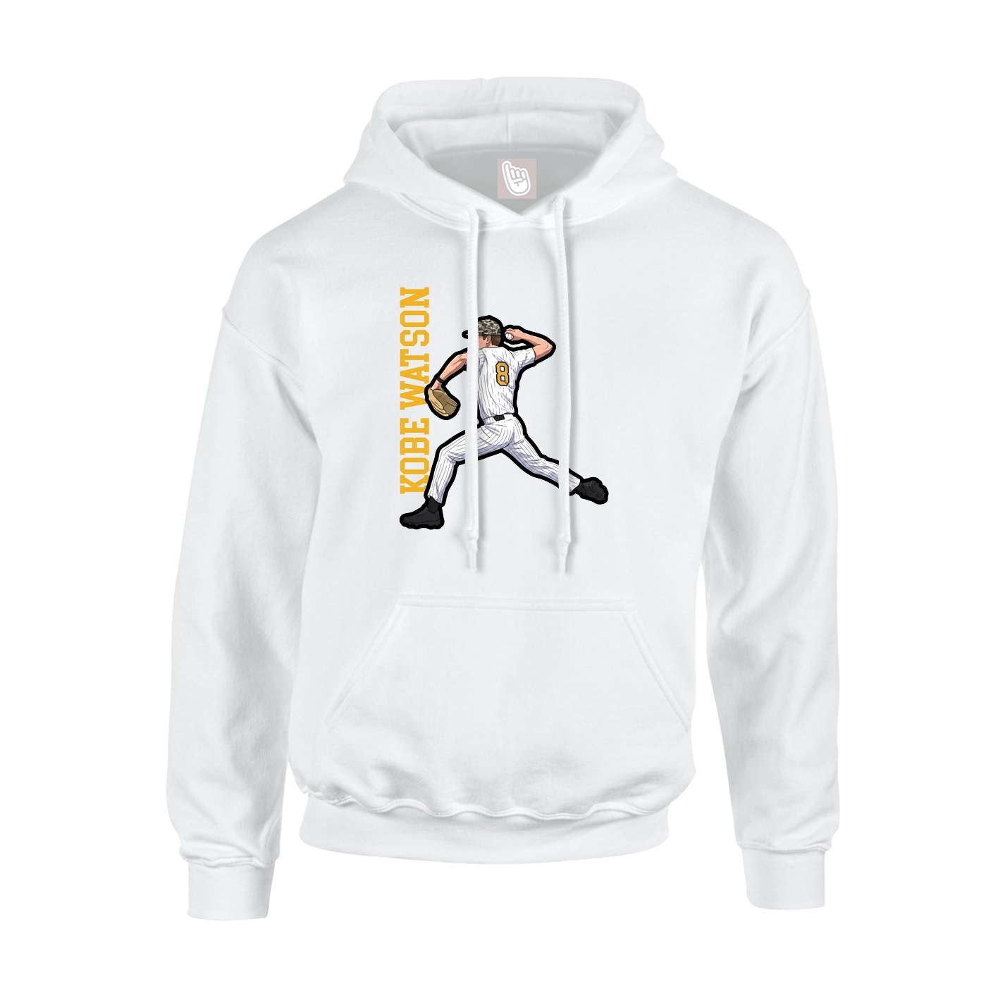 Hoodie — Name Vertical in White
