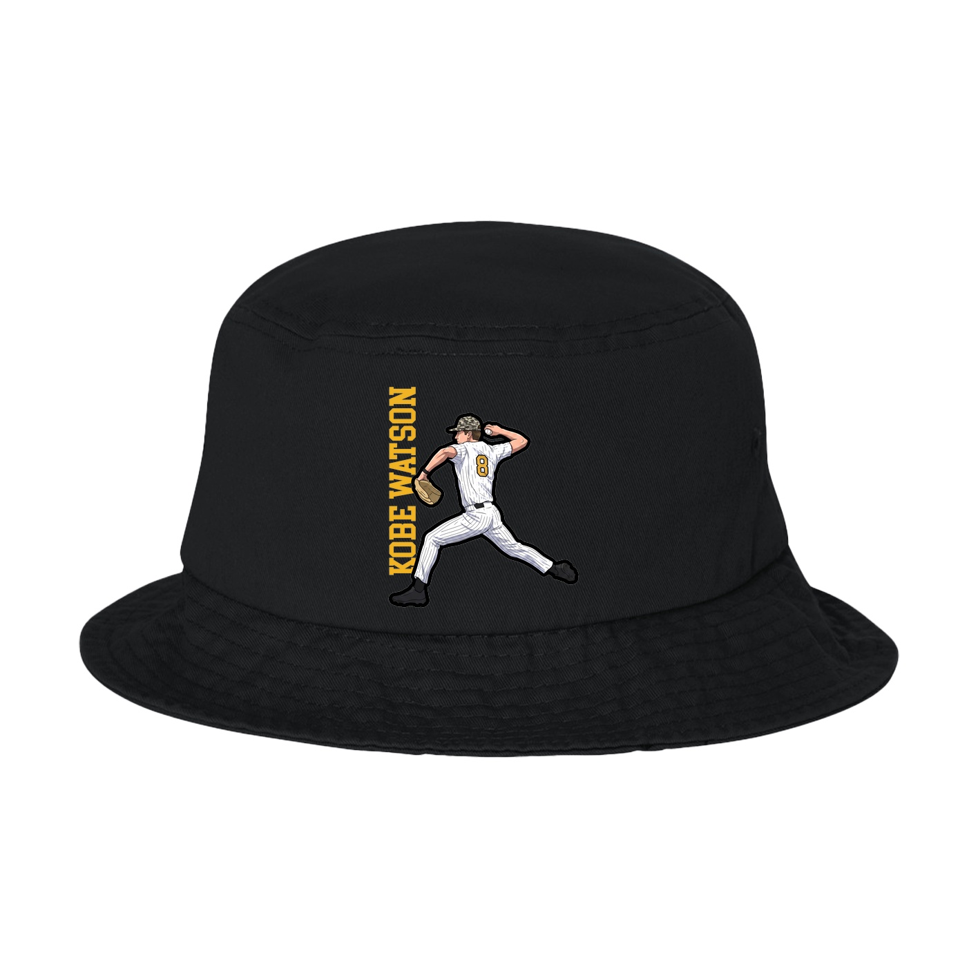 Bucket Cap — Name Vertical in Black