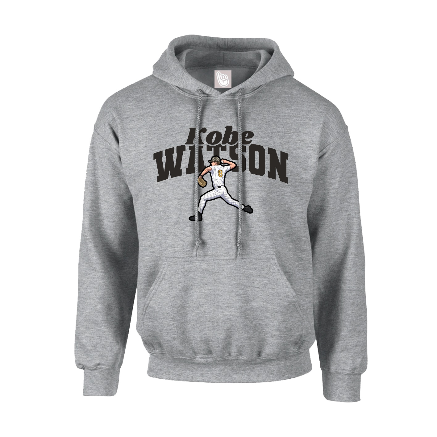 Youth Hoodie — Signature Arch in Grey
