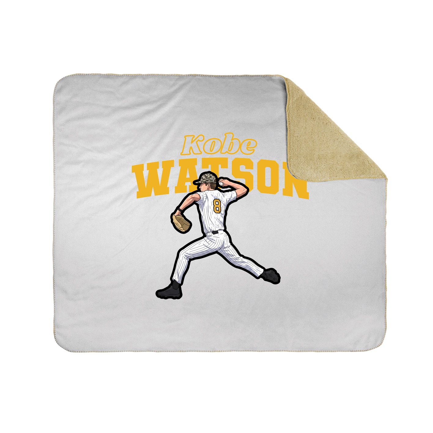 Throw Blanket — Name Arch in White