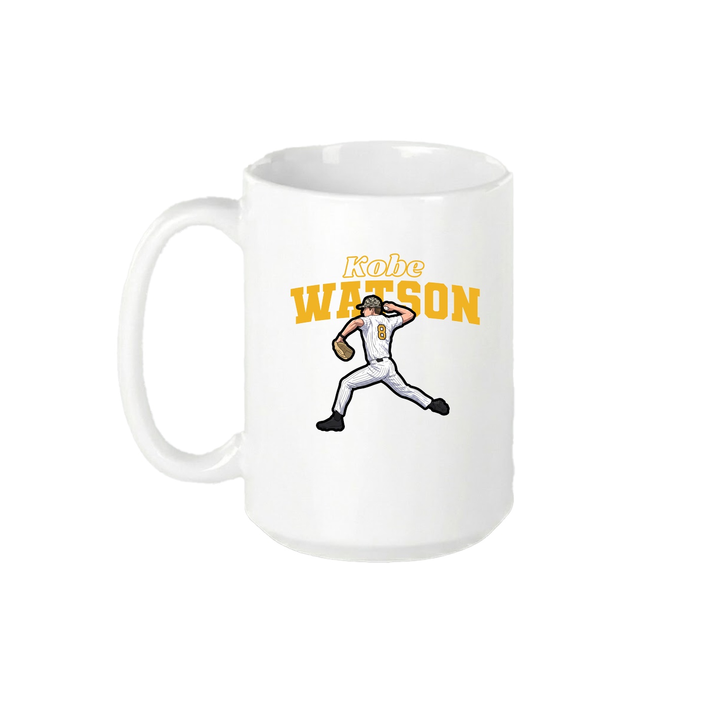 15oz Coffee Mug — Name Arch in White