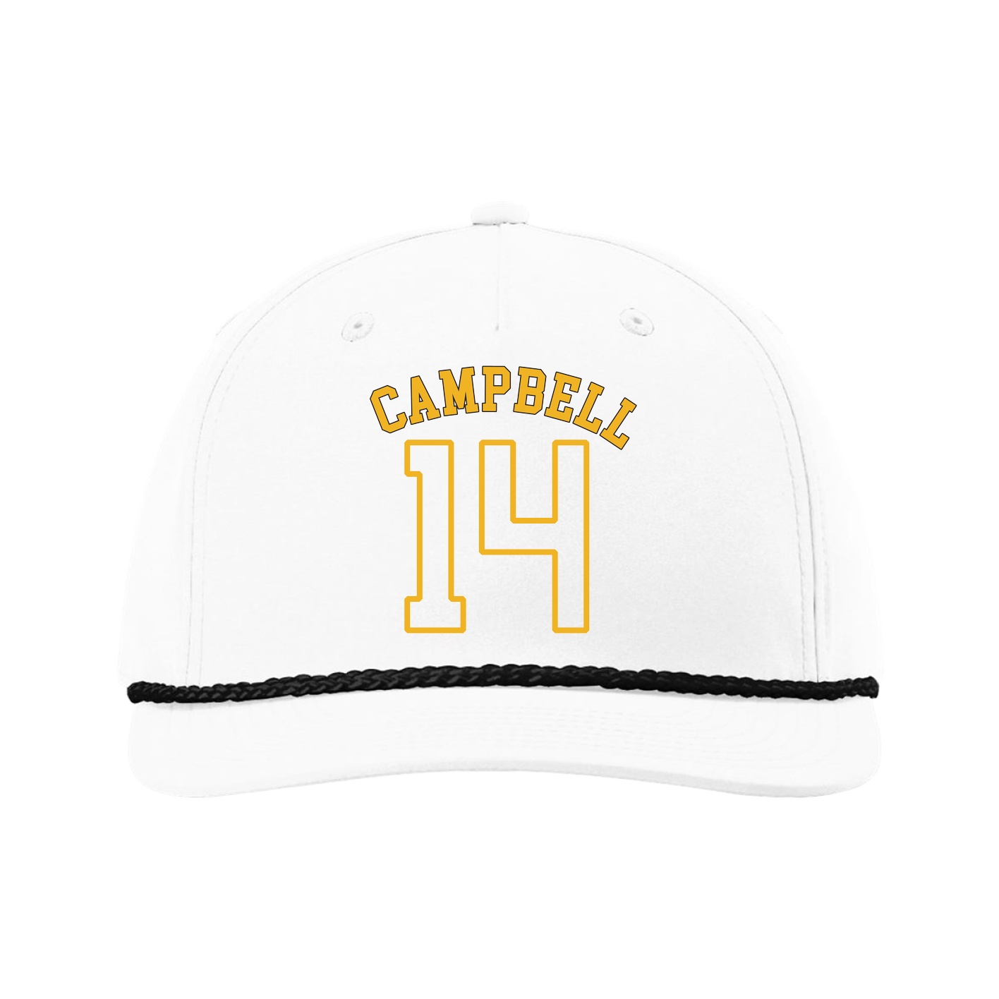 Five-Panel Classic Rope Cap — Shirsey Arch in White