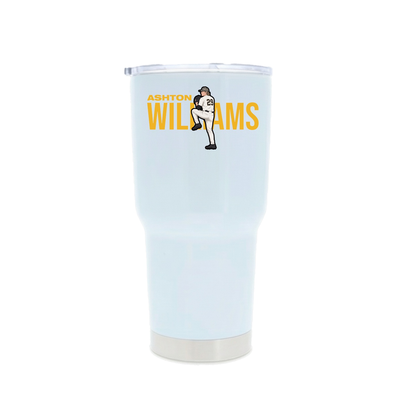 30oz Stainless Steel Tumbler — Player Name in White