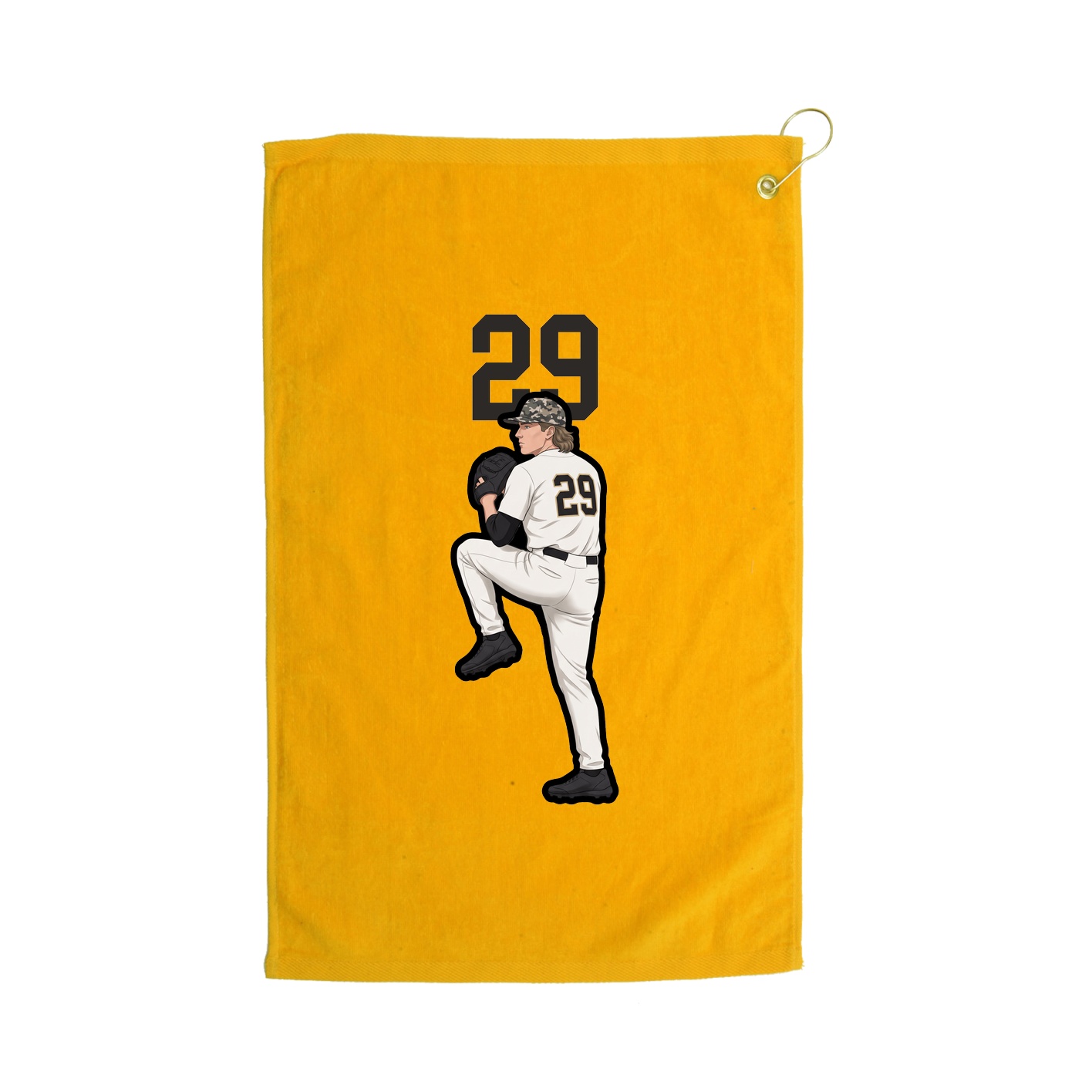 Golf Towel — Number Top in Gold