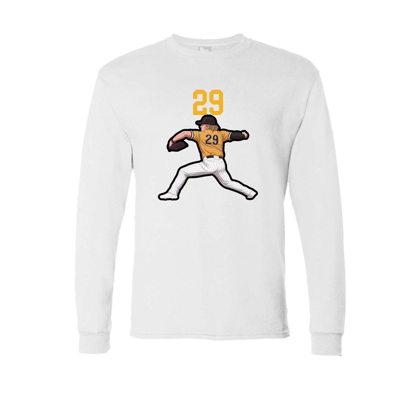 Long Sleeve Tee — Number Top in White