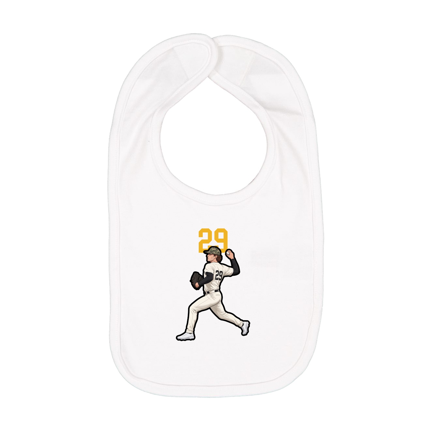 Infant Bib — Number Top in White