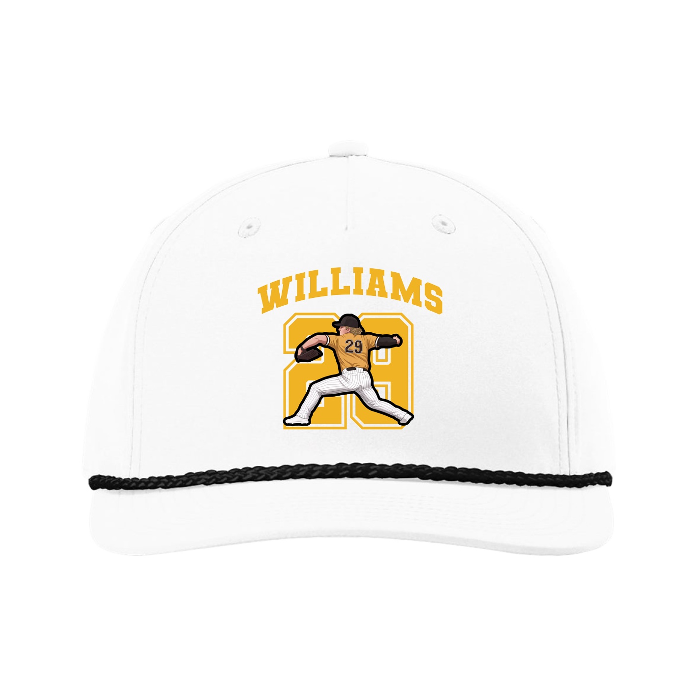 Five-Panel Classic Rope Cap — Number in White