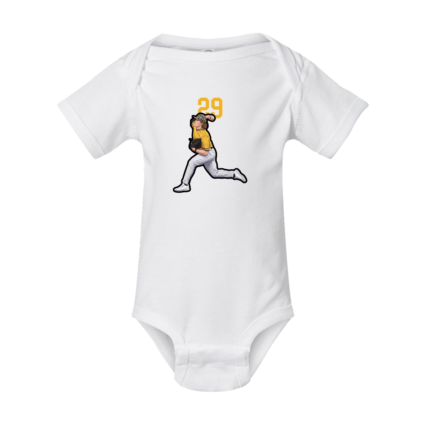 Baby Onesie — Number Top in White