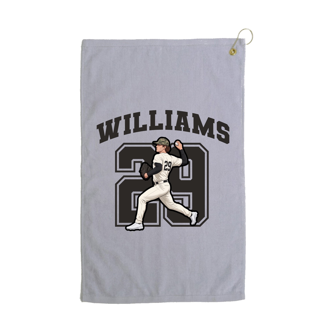 Golf Towel — Number in Grey