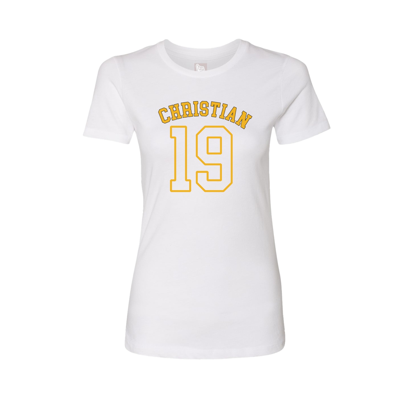 Fitted Women's Tee — Shirsey Arch in White