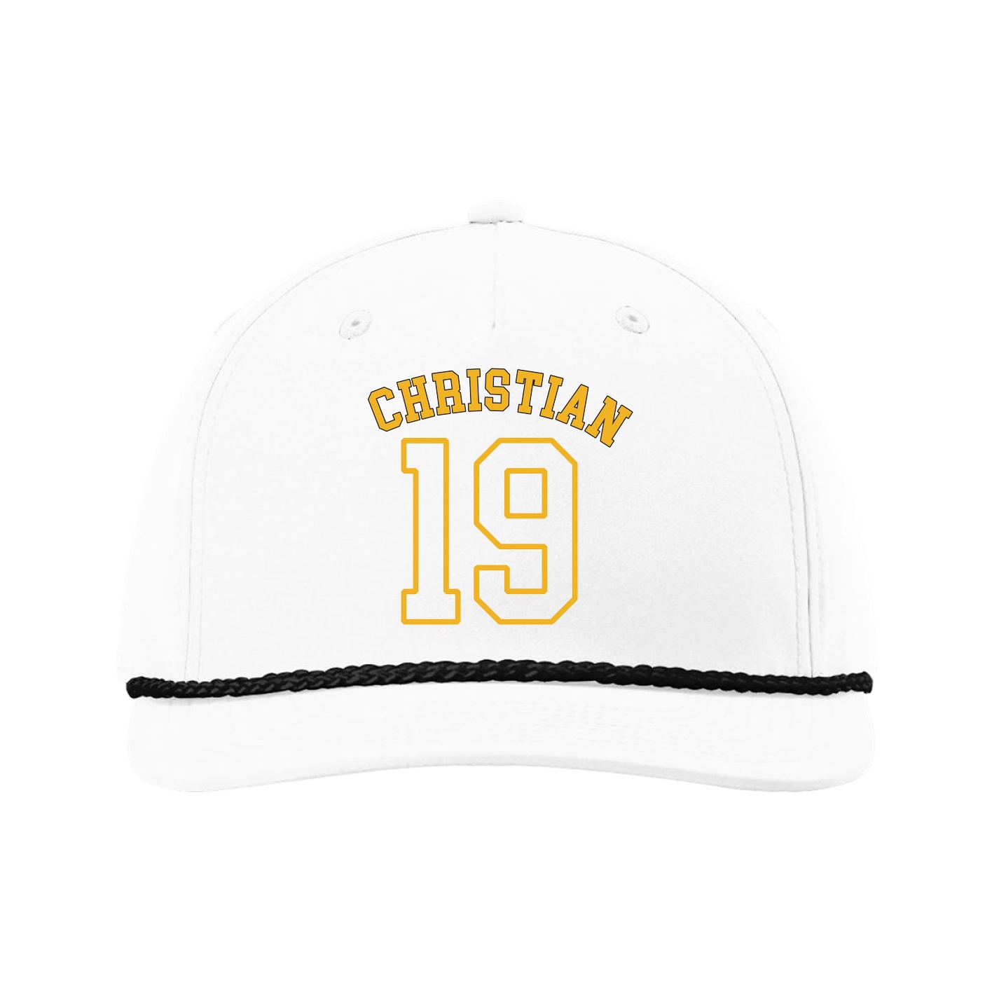 Five-Panel Classic Rope Cap — Shirsey Arch in White