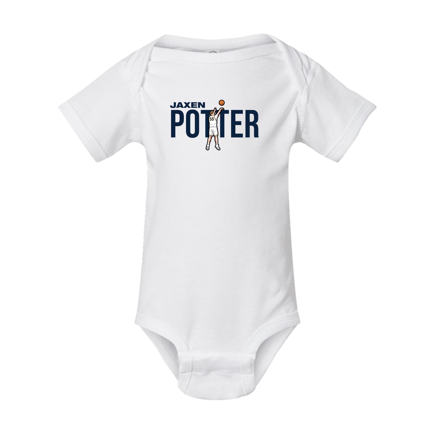Baby Onesie — Player Name in White