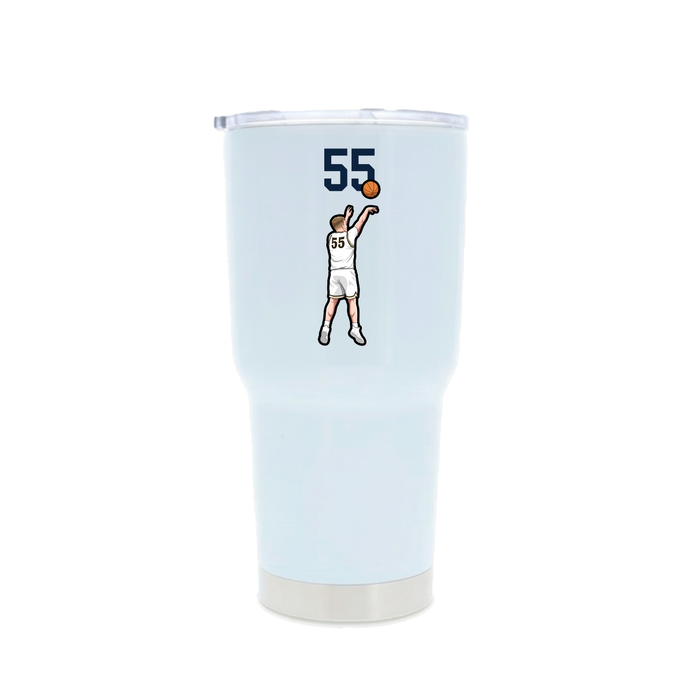 30oz Stainless Steel Tumbler — Number Top in White