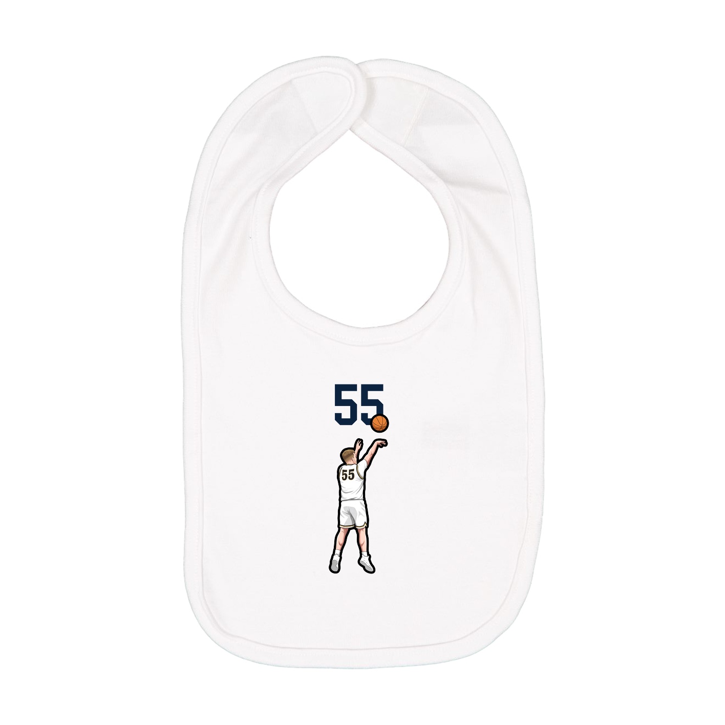 Infant Bib — Number Top in White