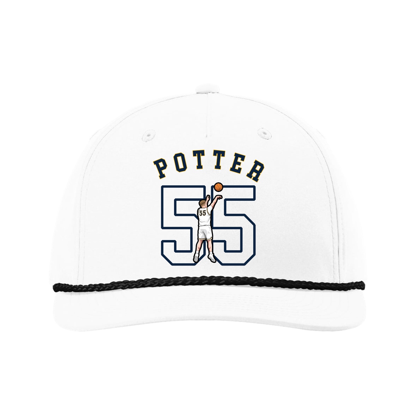 Five-Panel Classic Rope Cap — Shirsey Arch in White