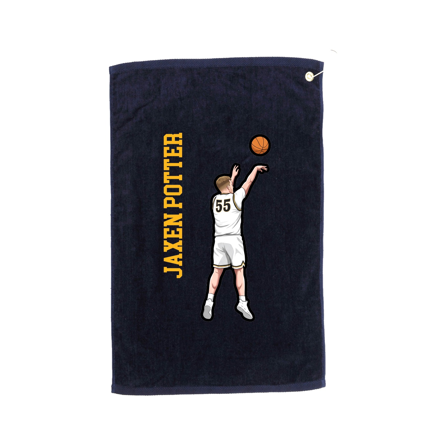 Golf Towel — Name Vertical in Navy