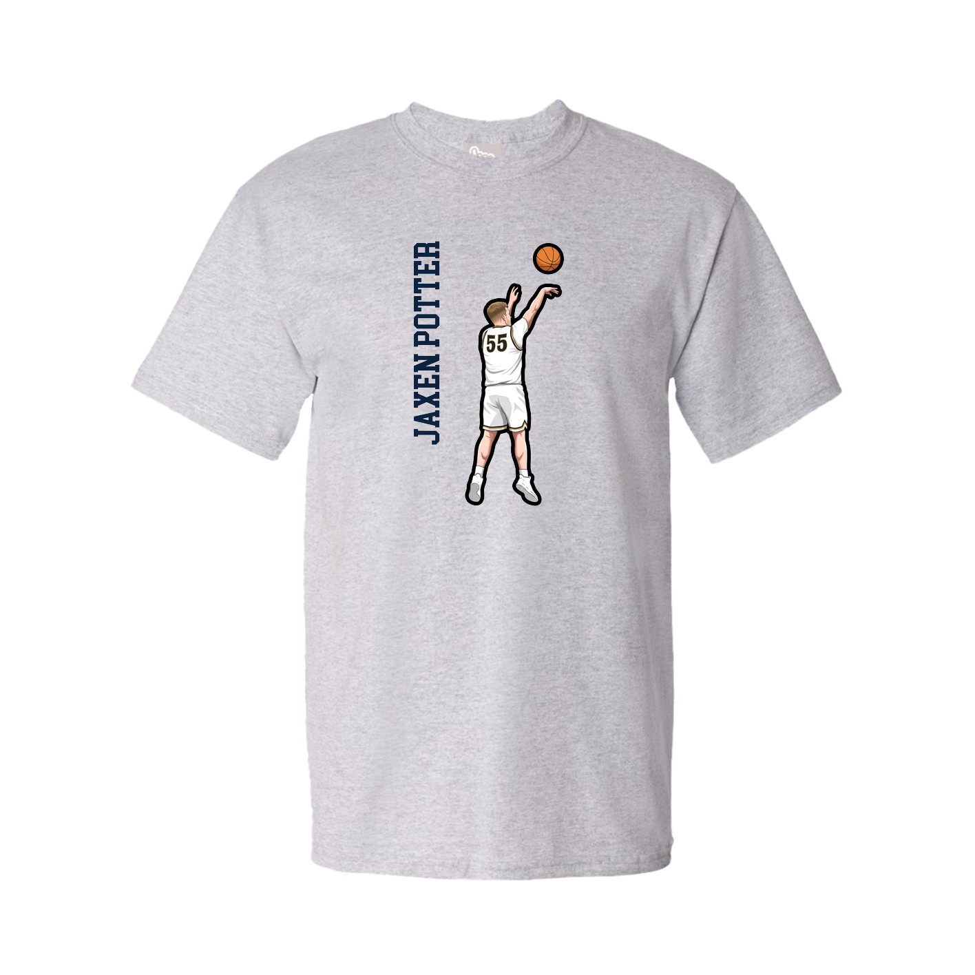 Youth Tee — Name Vertical in Grey