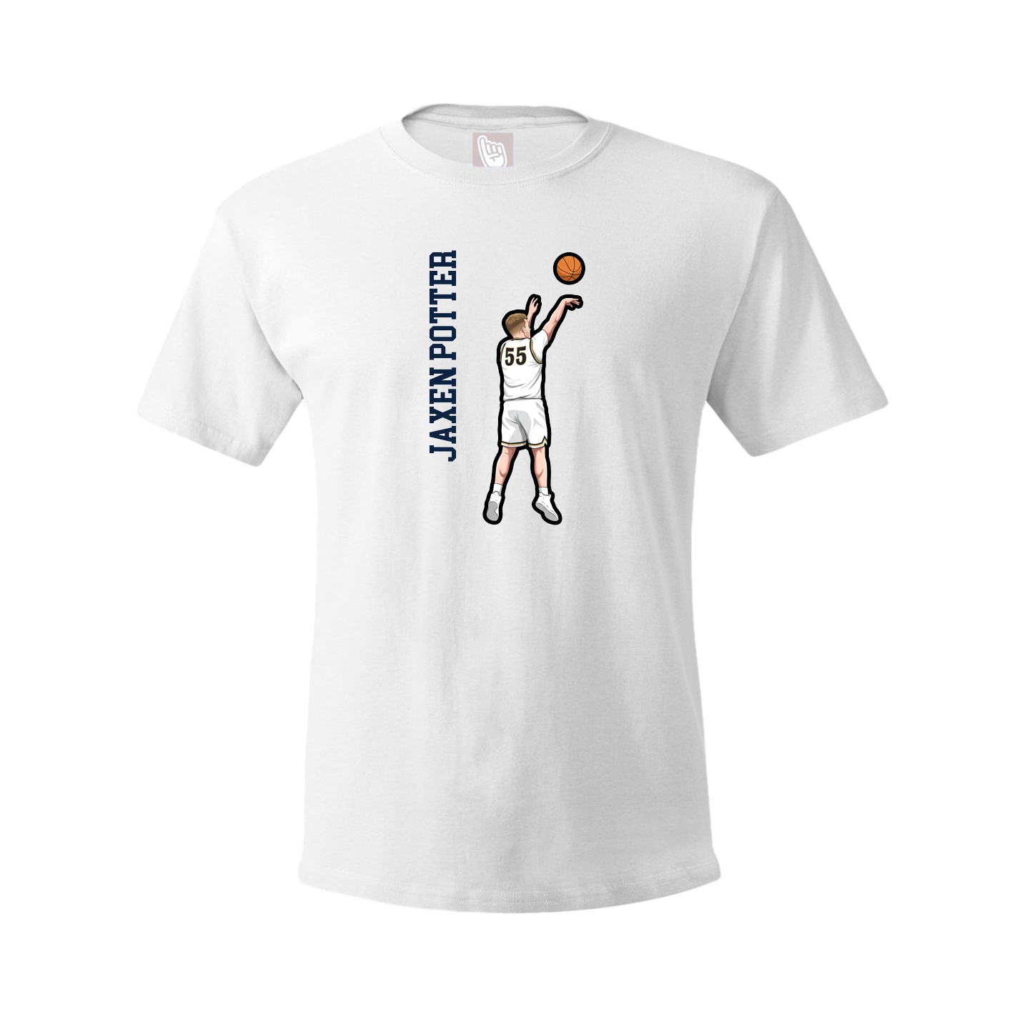 Youth Tee — Name Vertical in White