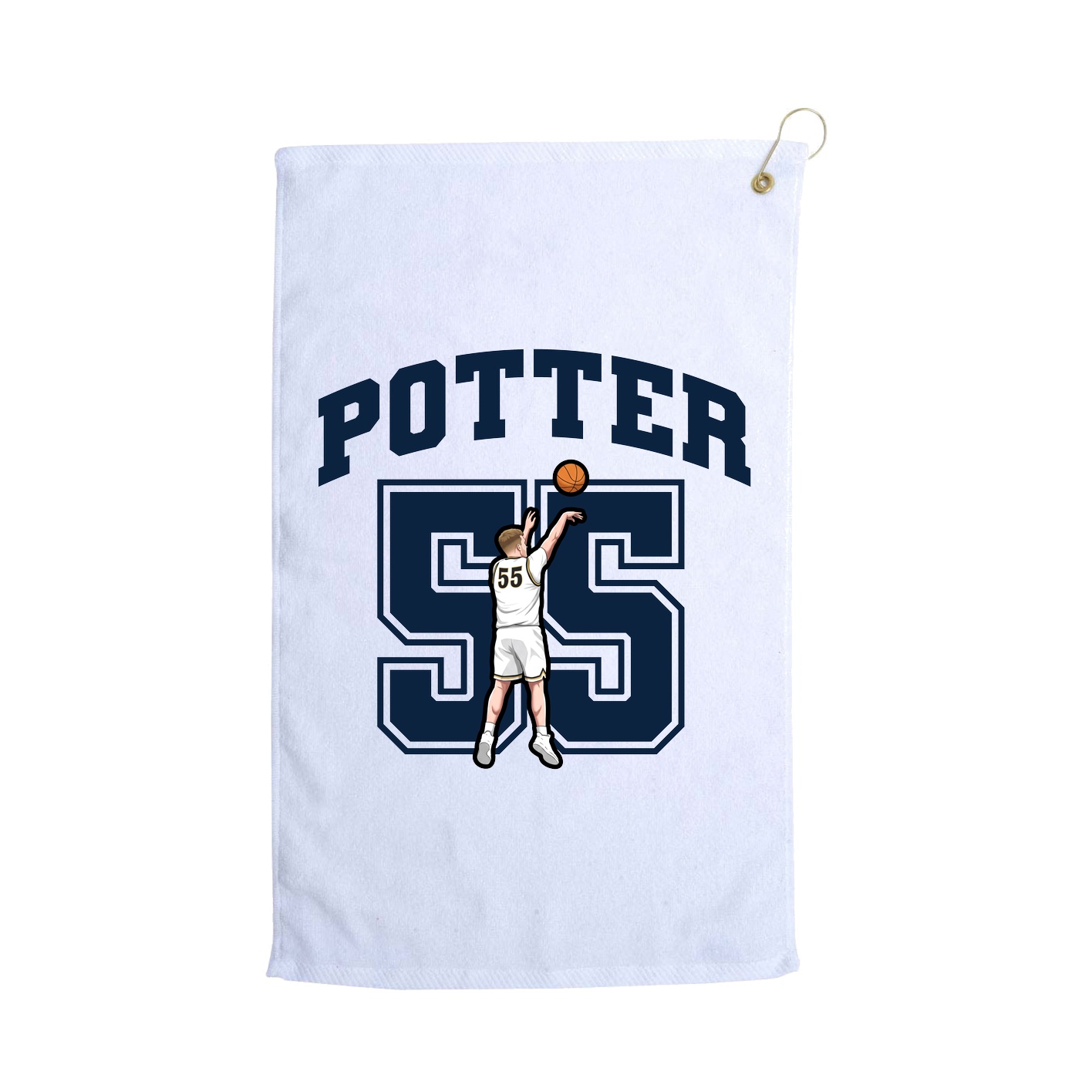 Golf Towel — Number in White