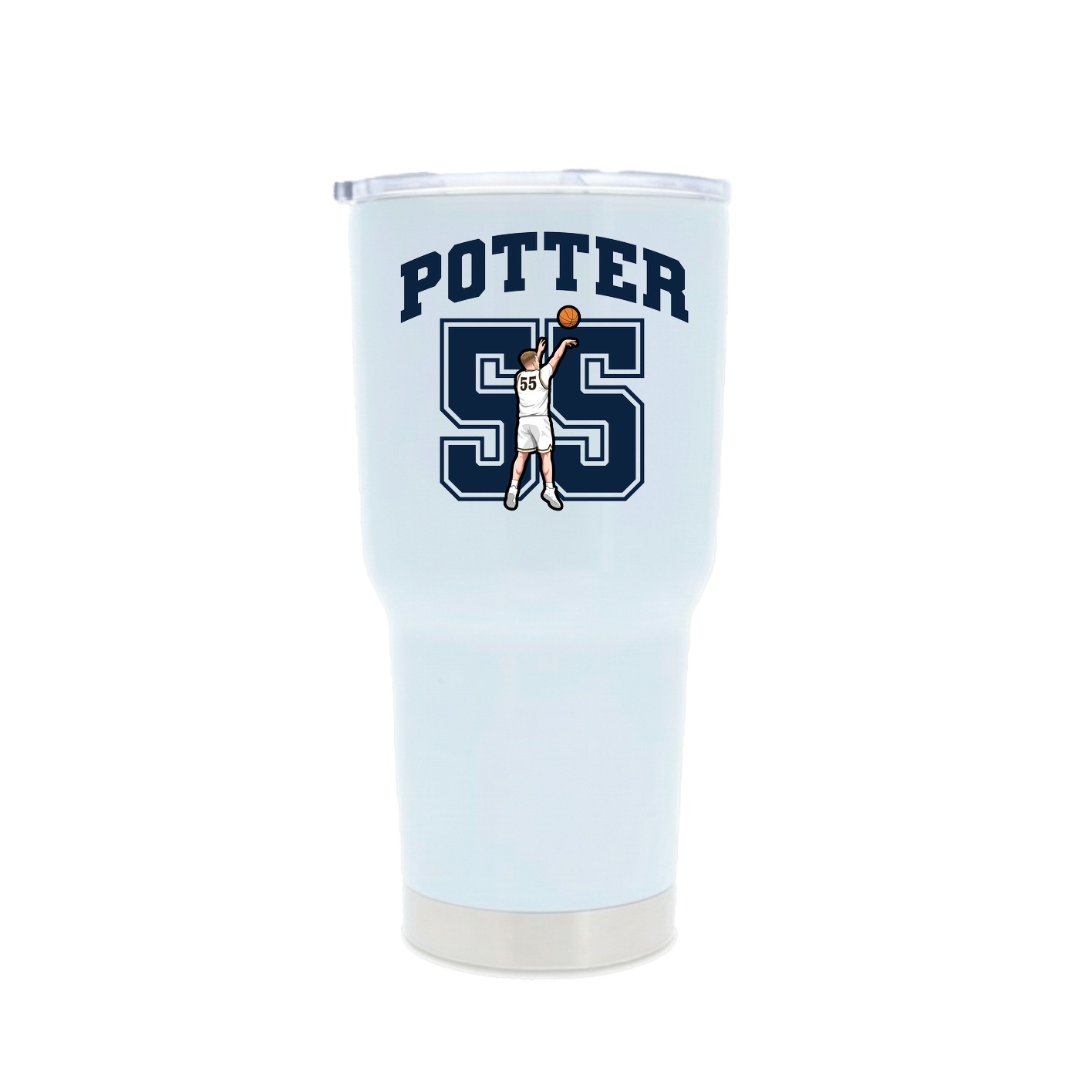 30oz Stainless Steel Tumbler — Number in White